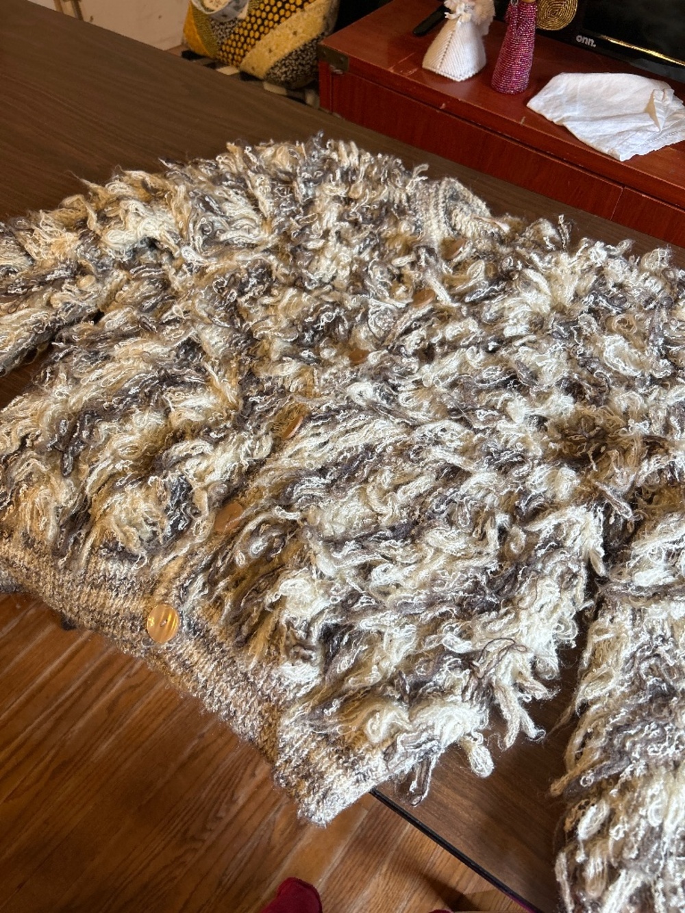 Vintage shaggy cardigan - measurements, no size